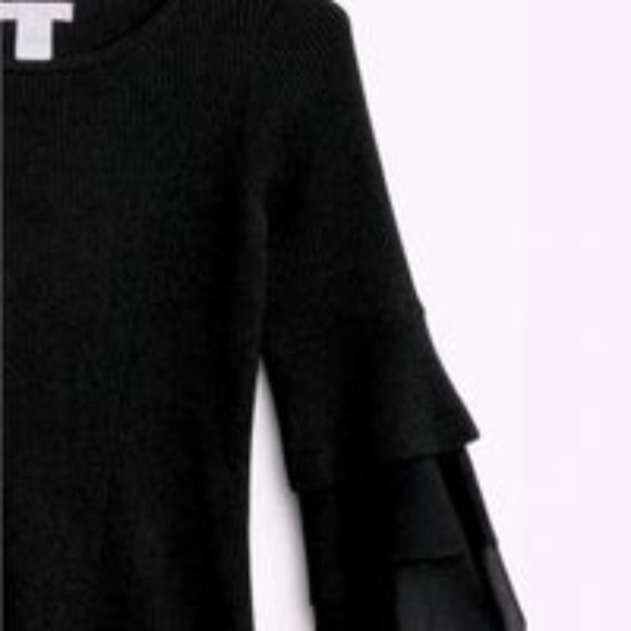 Design History Ethelda Ruffle Bell Sleeve Pullover Sweater XL - Picture 4 of 4